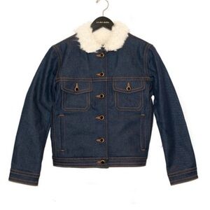 SUPER TRENDY LUXURY BRAND KHAITE SHERPA LINED DENIM JACKET. SIZE M RETAIL $1000